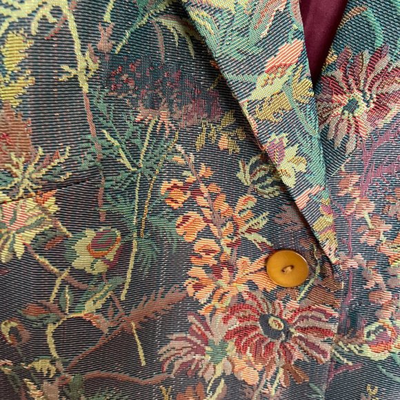 COLDWATER CREEK Women's Blazer. Multi-colored Tapestry Pattern. Size 12. - Picture 3 of 5